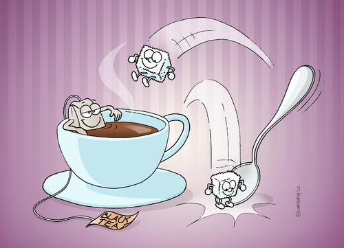 Карикатура про чай и сахар